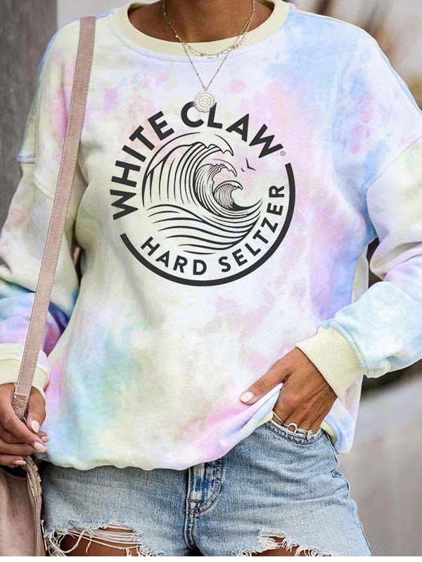 Suéter con efecto tie dye de garra blanca Solid Selters