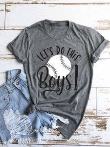 Frauen LET &#39;S DO THIS Jungen Baseball Print Kurzarm T-Shirt