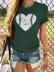 Camisa de béisbol en forma de corazón