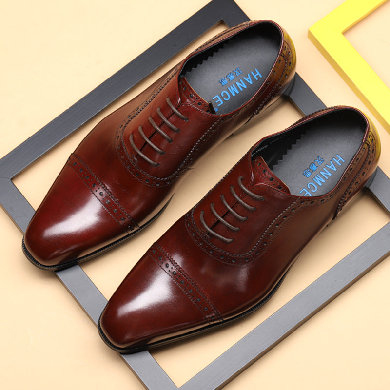 Sactino brogue leather shoes