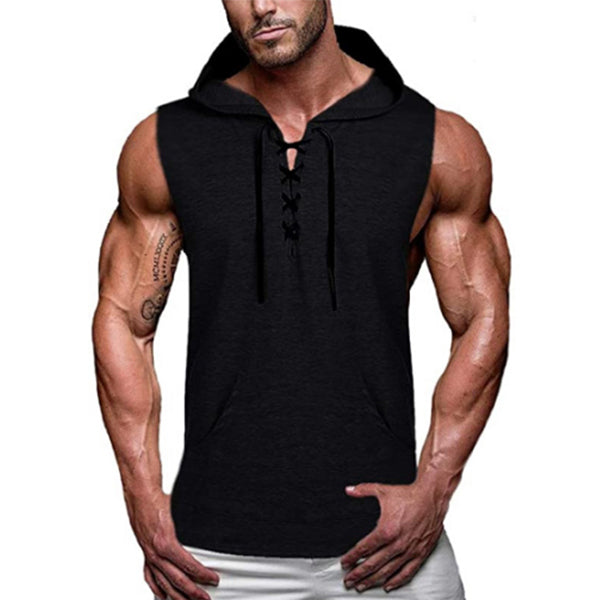 Chaleco casual con capucha para hombres.