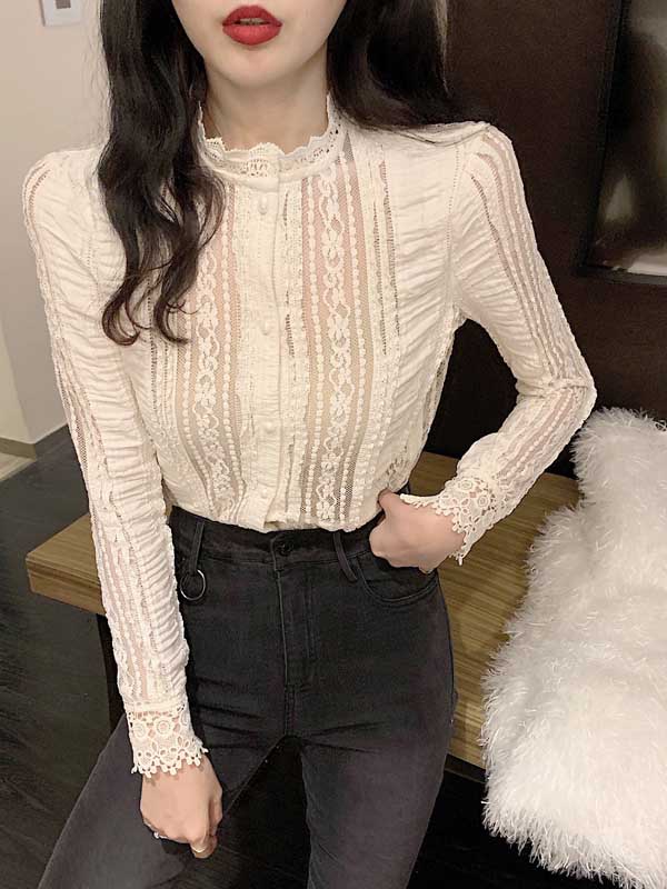 Damen Spitzenhemd Base Top