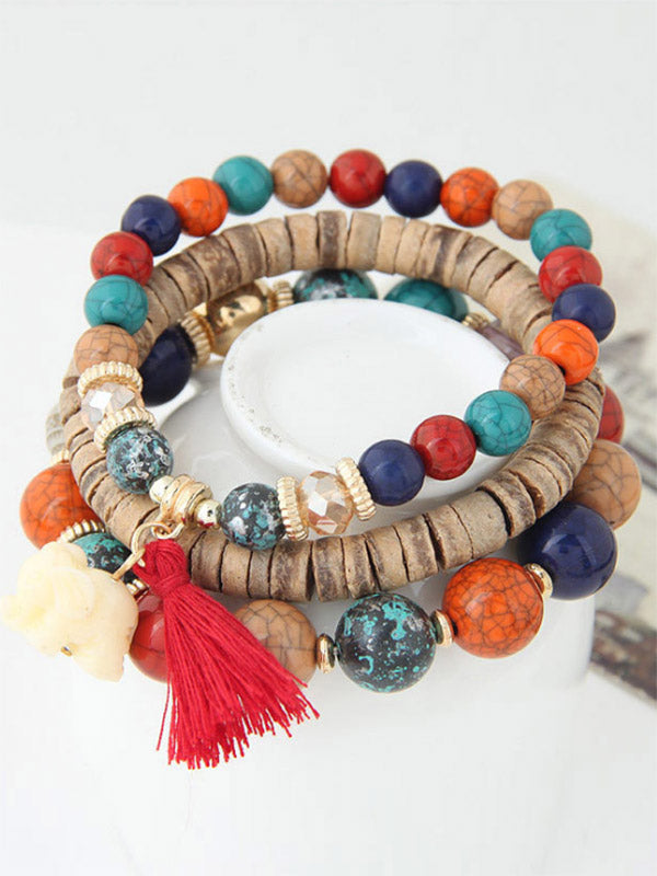 Brazalete de múltiples capas de chuleta bohemia salvaje