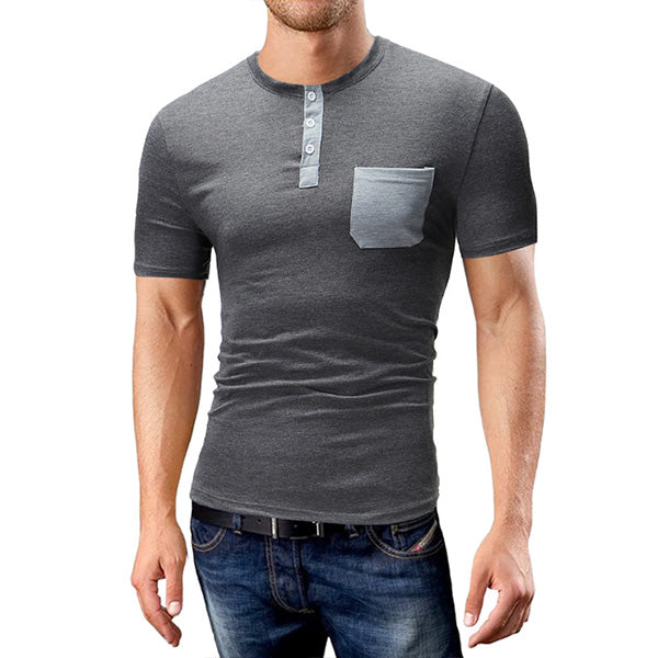 Camiseta de manga corta para hombre con bolsillos en contraste.