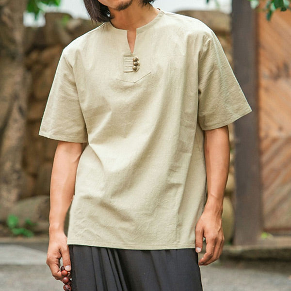 Verano verano camisa de algodón y lino