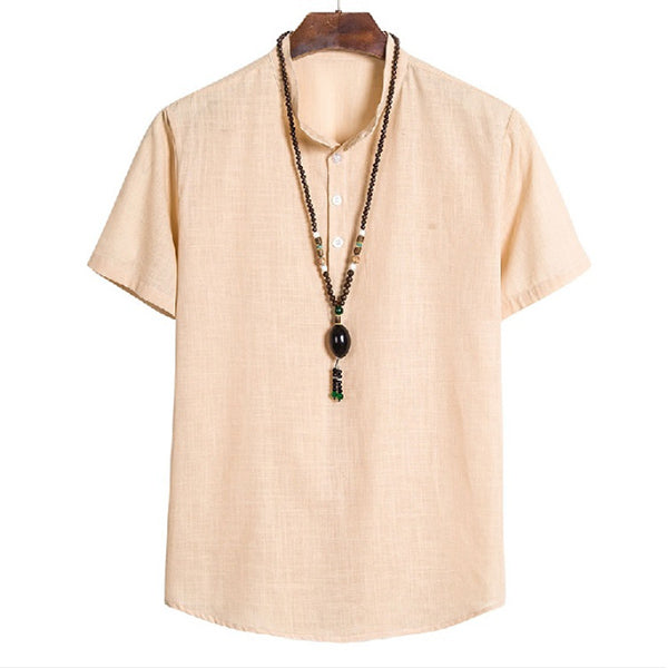 Camiseta de hombre con una rara manga corta de algodón fino