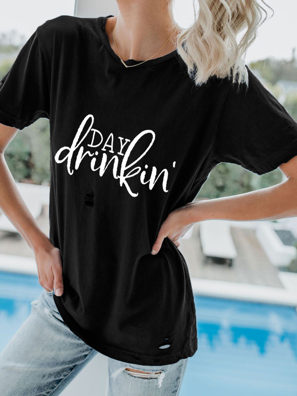 Camiseta informal estampada Day Drinkin