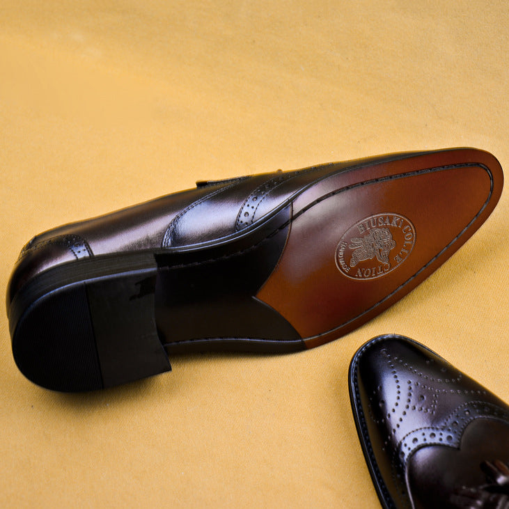 Hogaza de piel de vacuno europea y americana con cintura baja y punta plana