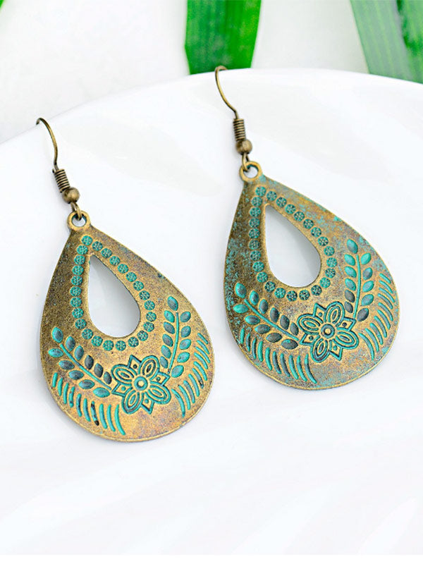 Pendientes vintage de bronce para mujer