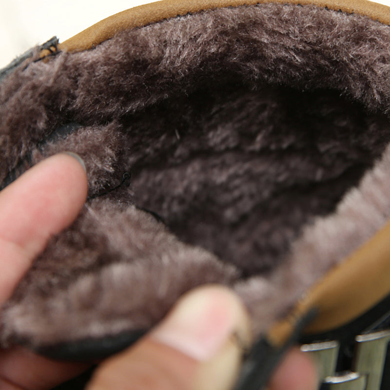 2018 Botas de cuero de invierno para el invierno: nuevos zapatos casuales de la lona superior más alta