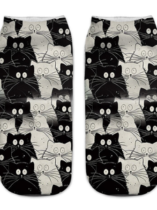 3D cute cat print socks