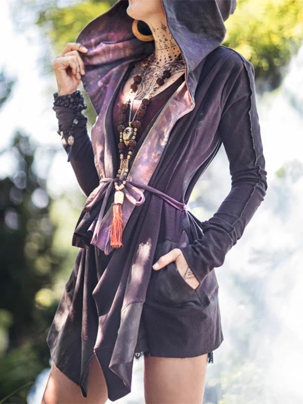 Abrigo con capucha irregular Diablo Cosplay para mujer