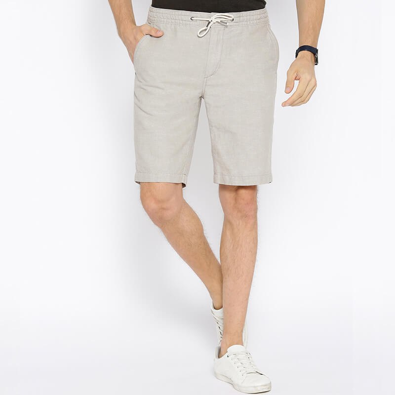 Herren Straight Summer Cool Atmungsaktive, weiche, bequeme Shorts aus Baumwoll-Leinen mit Kordelzug