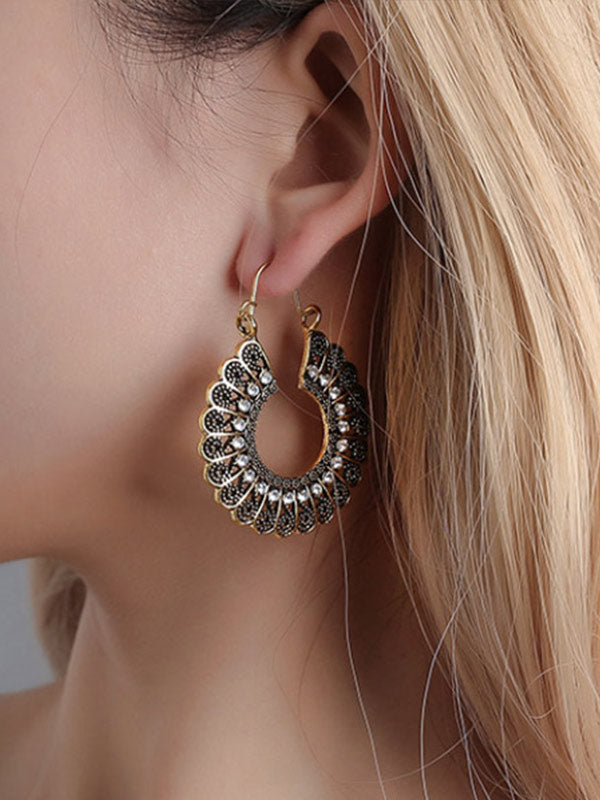 Pendientes de mujer de estilo étnico tallados huecos