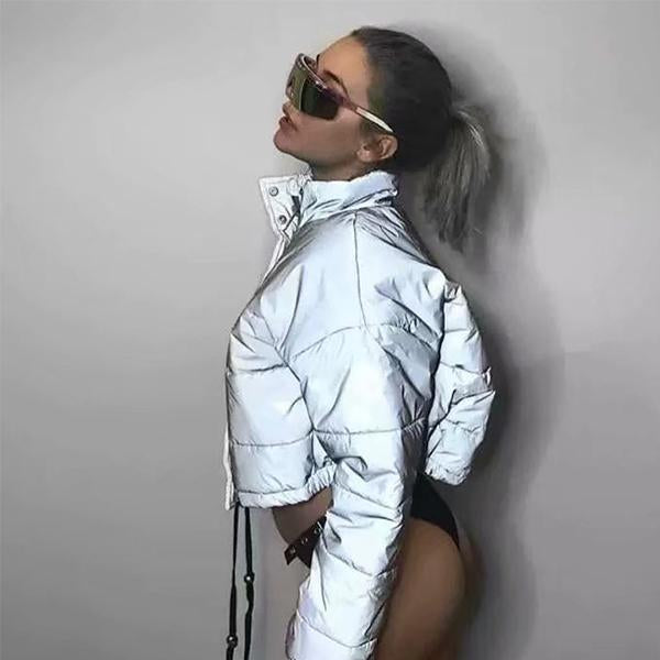 Chaqueta corta con reflejos nocturnos de algodón extragrande