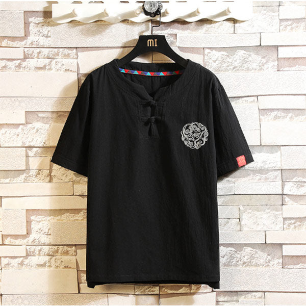 Leinen-T-Shirt der Männer im chinesischen Stil