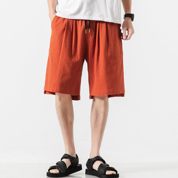Lace Up Casual Leinen Shorts für Herren