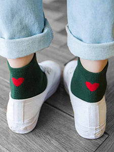 Solid socks with heart pressure