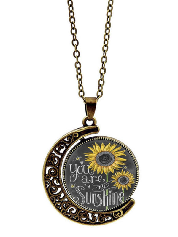 Eres mi collar giratorio vintage Sunshine de doble cara