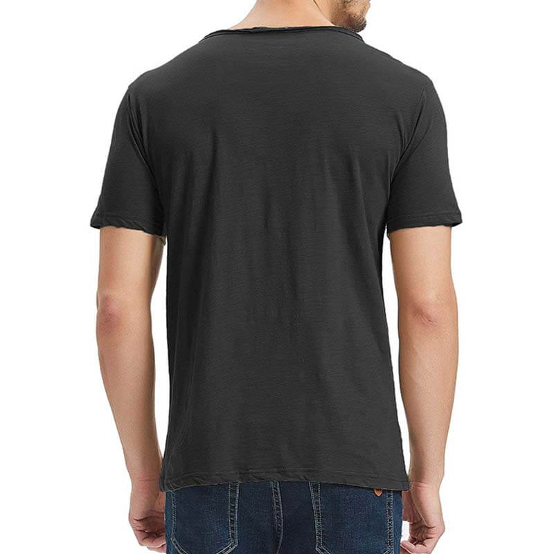 Vyriški laisvalaikio paprastų apvalių apykaklių vientisos spalvos mygtukai, marškinėliai iš poliesterio trumpomis rankovėmis