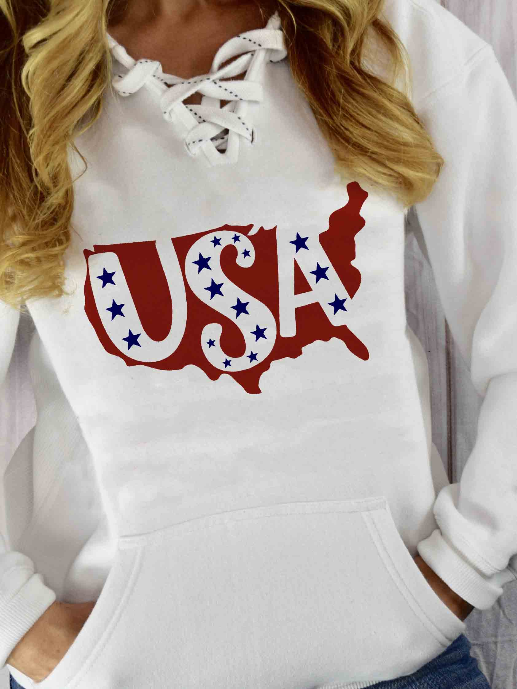 Mujer, USA Star Print, correa de bolsillo