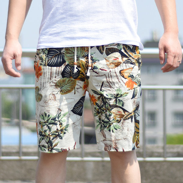 Pantalones sueltos de algodón y lino para hombres.