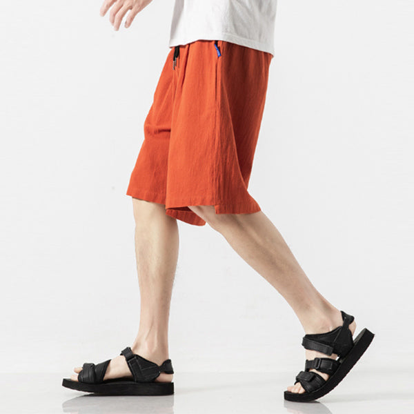 Lace Up Casual Leinen Shorts für Herren