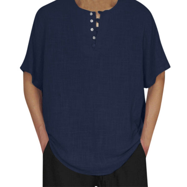 Vyriški laisvi ir patogūs lininiai marškinėliai