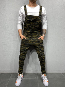 Wish Amazon moda hombre tirantes mamelucos de mezclilla pantalones de mezclilla rasgados comercio exterior monos populares