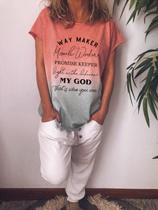 &quot;Dios, Dios mío, quién eres&quot; es una camiseta degradada de manga corta que haces para el &quot;Wonder Worker&quot;