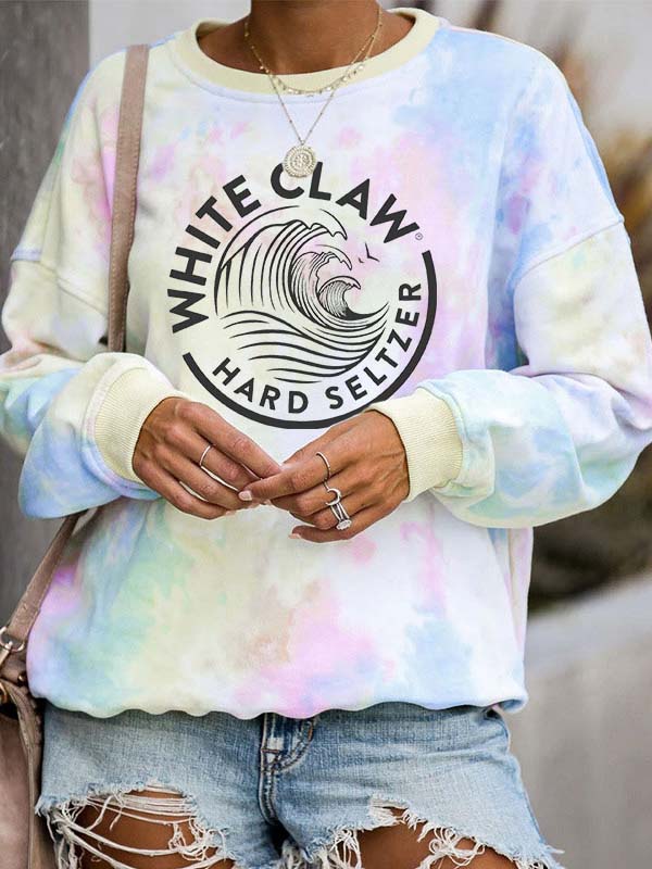 Suéter con efecto tie dye de garra blanca Solid Selters