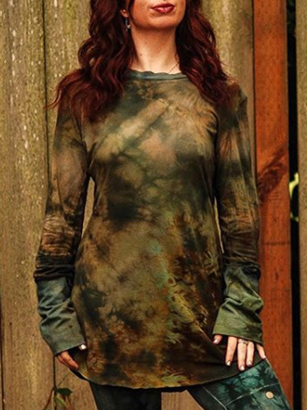 Top vintage pintado a mano para mujer