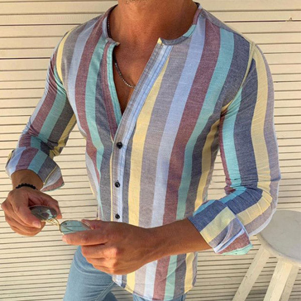 Camisa de hombre delgada a rayas
