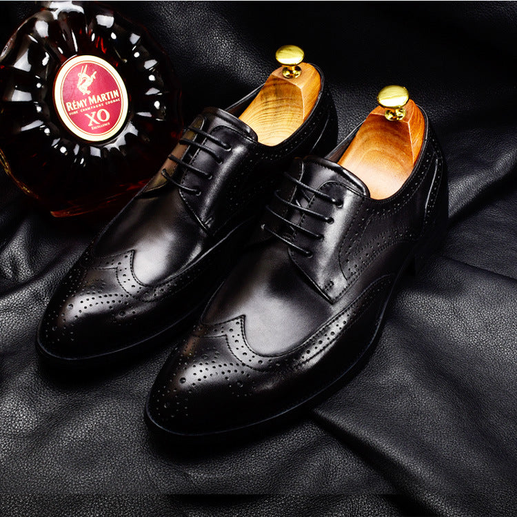 Sactino Brogue zapatos de cuero marrón / negro