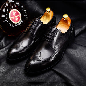 Sactino Brogue zapatos de cuero marrón / negro