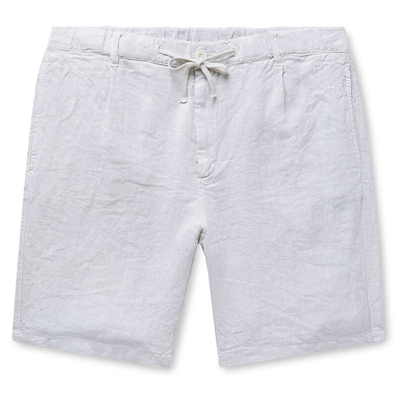 Cremallera de cordón cómoda, suelta y suave para hombres, pantalones cortos de lino ecológicos