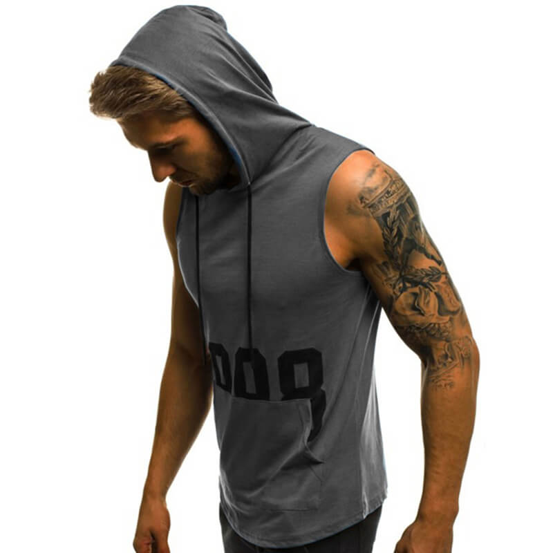 Hombre, cómodo, delgado, 1998 Mezcla de algodón sin mangas estampada