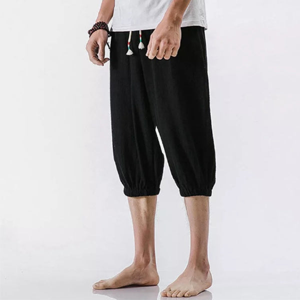 Vyriški lengvi, kvėpuojantys lininiai šortai