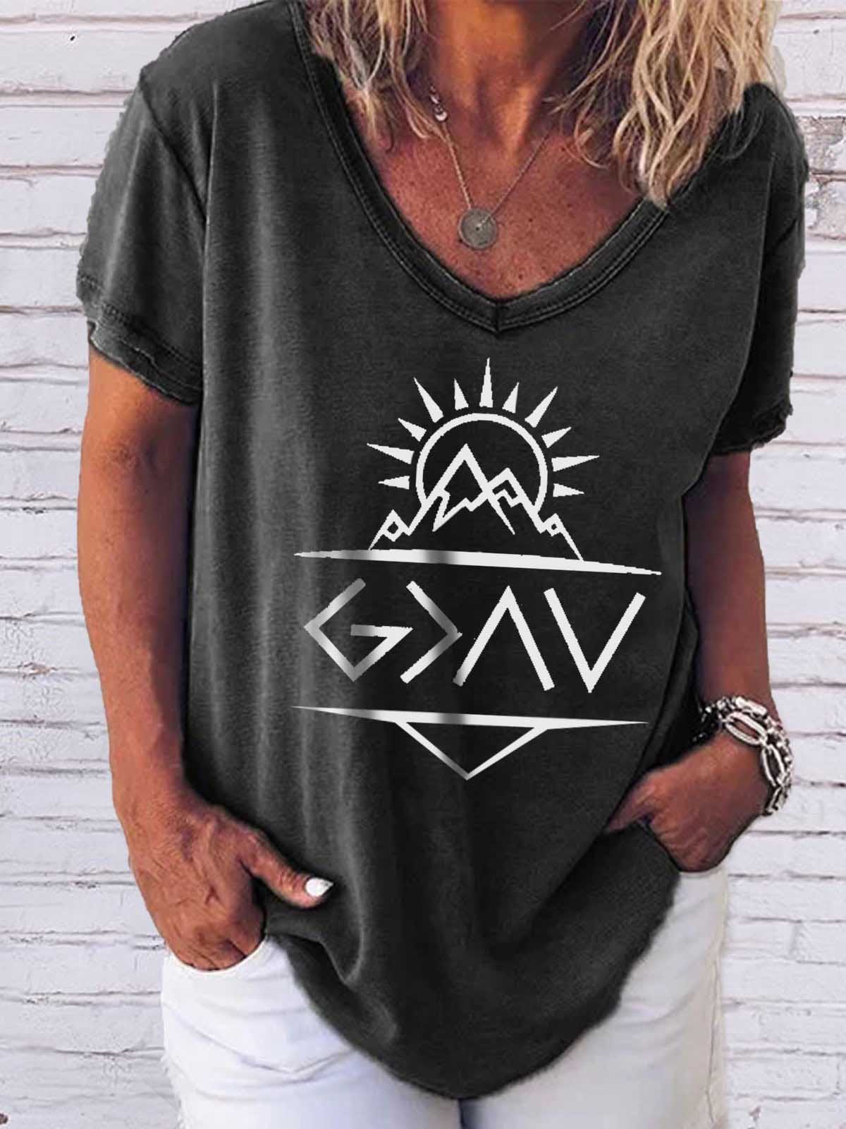 Faith V-Ausschnitt Kurzarm Top