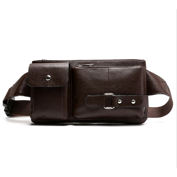 Bolso de cuero casual multifuncional para hombre