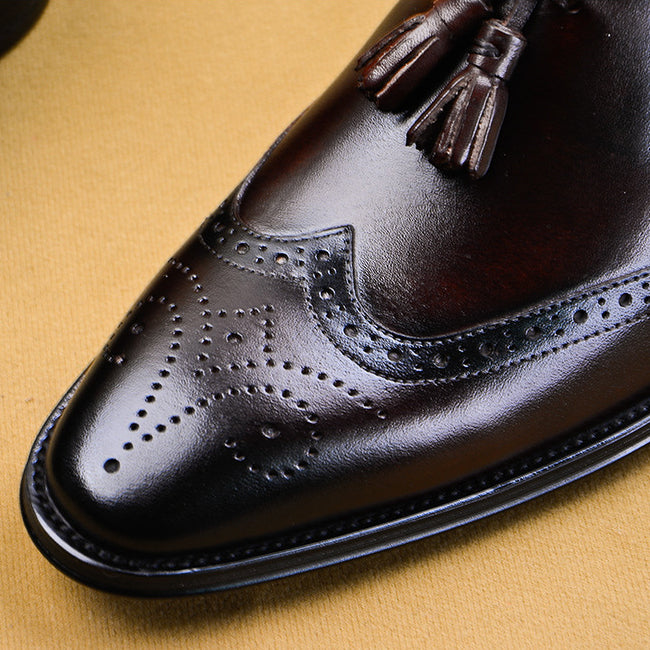 Hogaza de piel de vacuno europea y americana con cintura baja y punta plana