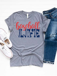 Damen BASEBALL LIFE Kurzarm T-Shirt
