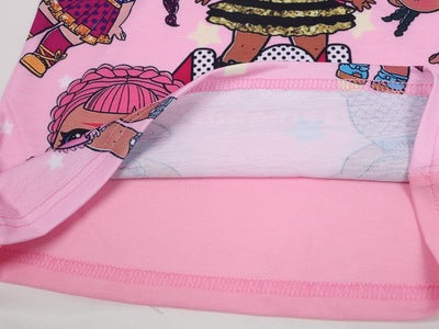 Linda camiseta infantil con estampado de dibujos animados - rosa 3Y