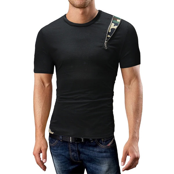 Camiseta de manga corta para hombre con costuras