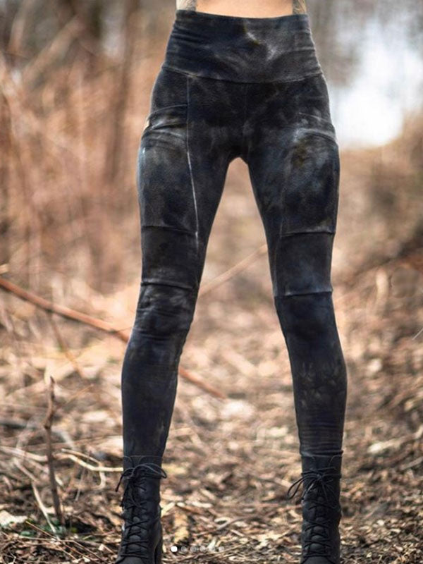 Pintura vintage de mujer para pantalones elásticos