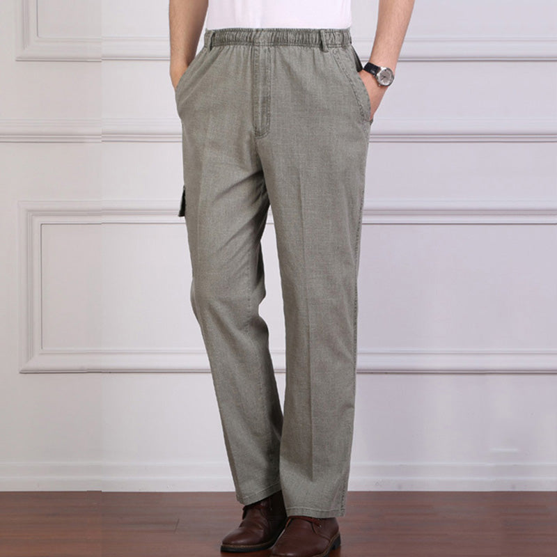 Herren verano blusa ligera bolsillo lateral Leinenhose