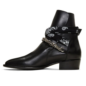 Buckle strap graffiti fabric chelsea boots suede catwalk t show men&#39;s casual boots