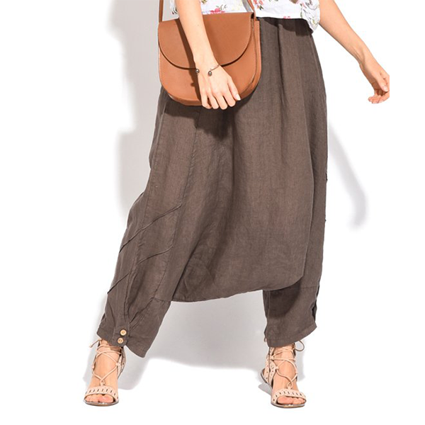 Pantalones harem de color natural para mujer