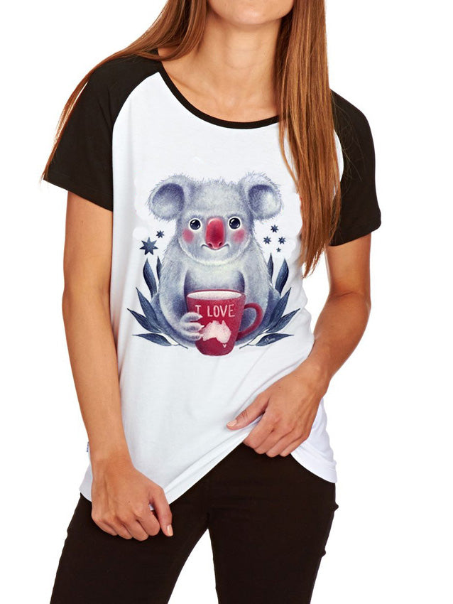 Camiseta de mujer con un lindo estampado de koala
