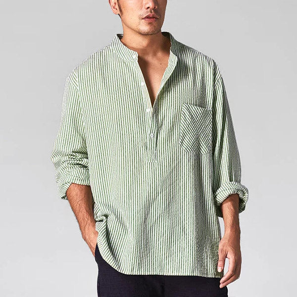 Loose Casual Striped Breathable Shirt für Herren